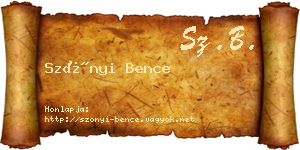 Szőnyi Bence névjegykártya